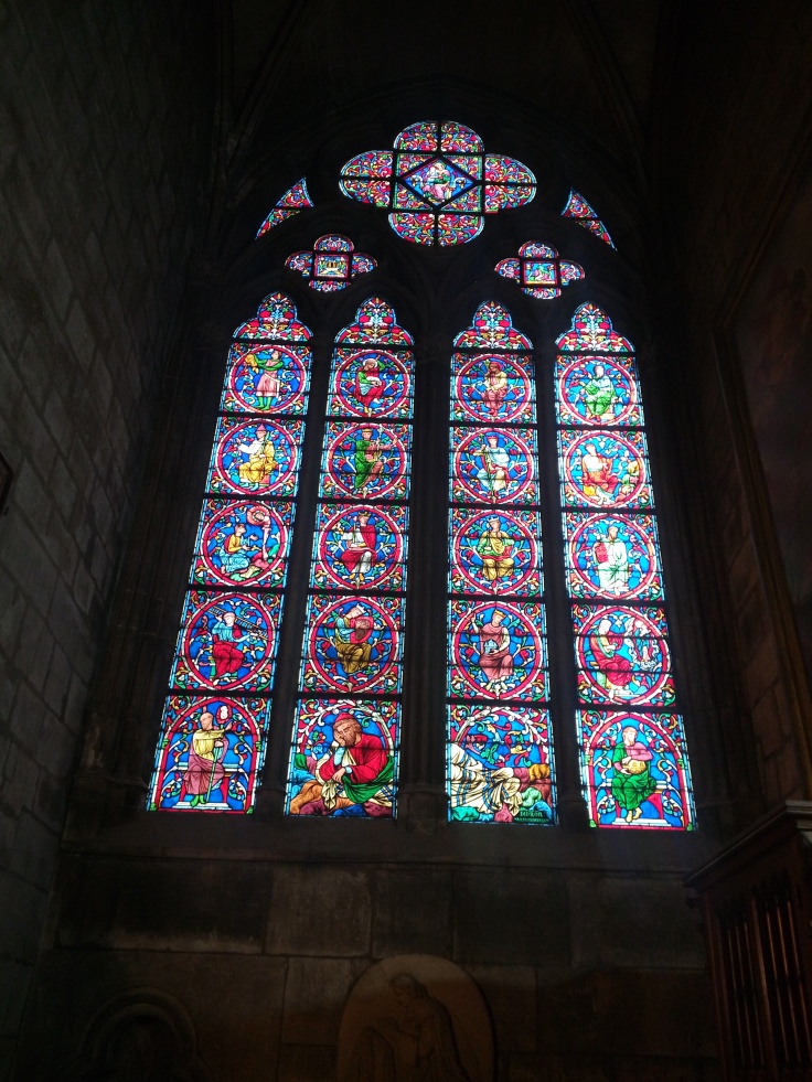 Stained Glass inside Notre Dame Paris